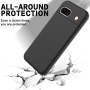 For Google Pixel 8a Pure Color Liquid Silicone Shockproof Phone Case(Black)