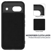 For Google Pixel 8a Pure Color Liquid Silicone Shockproof Phone Case(Black)