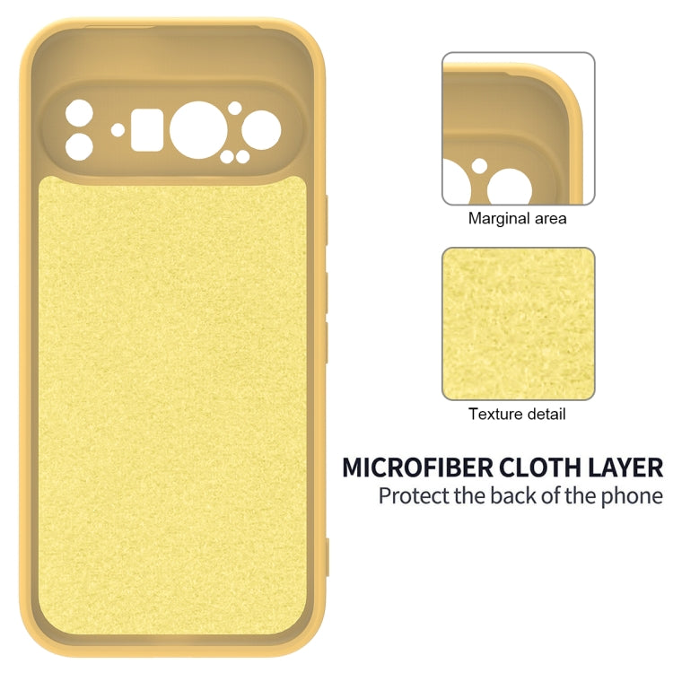 For Google Pixel 9 Pro Pure Color Liquid Silicone Shockproof Phone Case(Yellow) - Google Cases by PMC TechLife | Online Shopping South Africa | PMC TechLife | Buy Now Pay Later Mobicred
