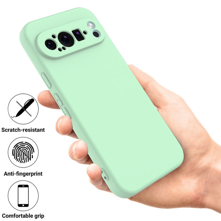 For Google Pixel 9 Pro XL Pure Color Liquid Silicone Shockproof Phone Case(Green) - Google Cases by PMC TechLife | Online Shopping South Africa | PMC TechLife | Buy Now Pay Later Mobicred