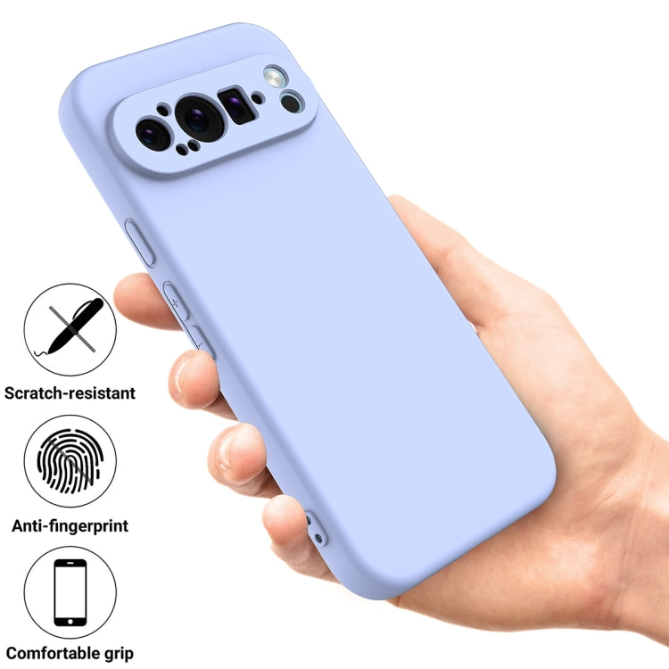 For Google Pixel 9 Pro XL Pure Color Liquid Silicone Shockproof Phone Case(Purple) - Google Cases by PMC TechLife | Online Shopping South Africa | PMC TechLife | Buy Now Pay Later Mobicred