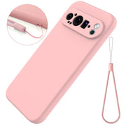 For Google Pixel 9 Pro XL Pure Color Liquid Silicone Shockproof Phone Case(Pink)