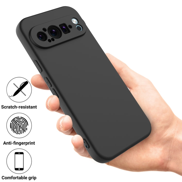 For Google Pixel 9 Pro XL Pure Color Liquid Silicone Shockproof Phone Case(Black) - Google Cases by PMC TechLife | Online Shopping South Africa | PMC TechLife | Buy Now Pay Later Mobicred