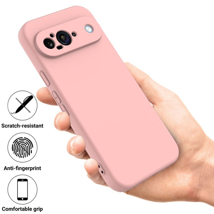 For Google Pixel 9 Pure Color Liquid Silicone Shockproof Phone Case(Pink) - Google Cases by PMC TechLife | Online Shopping South Africa | PMC TechLife | Buy Now Pay Later Mobicred