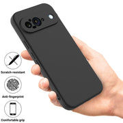 For Google Pixel 9 Pure Color Liquid Silicone Shockproof Phone Case(Black)