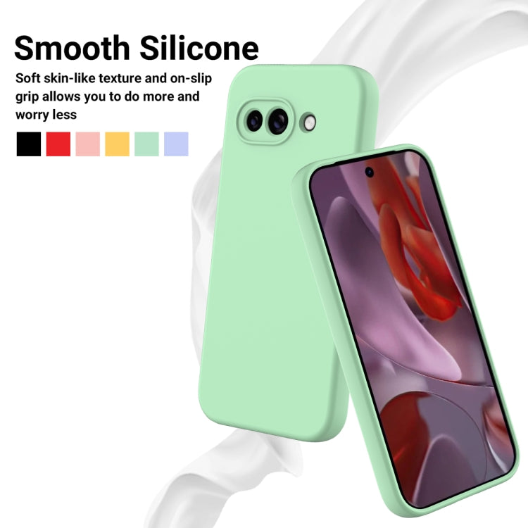 For Google Pixel 9a Pure Color Liquid Silicone Shockproof Phone Case(Green)