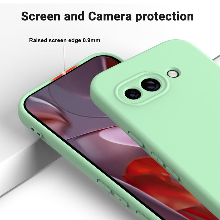 For Google Pixel 9a Pure Color Liquid Silicone Shockproof Phone Case(Green)