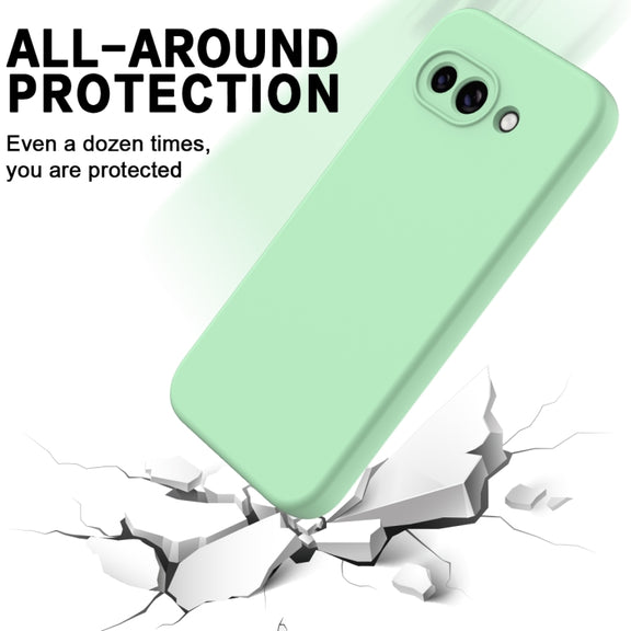 For Google Pixel 9a Pure Color Liquid Silicone Shockproof Phone Case(Green)