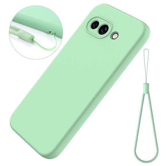 For Google Pixel 9a Pure Color Liquid Silicone Shockproof Phone Case(Green)