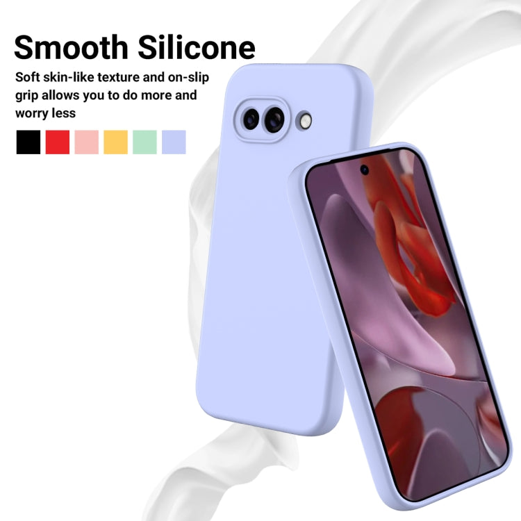 For Google Pixel 9a Pure Color Liquid Silicone Shockproof Phone Case(Purple)