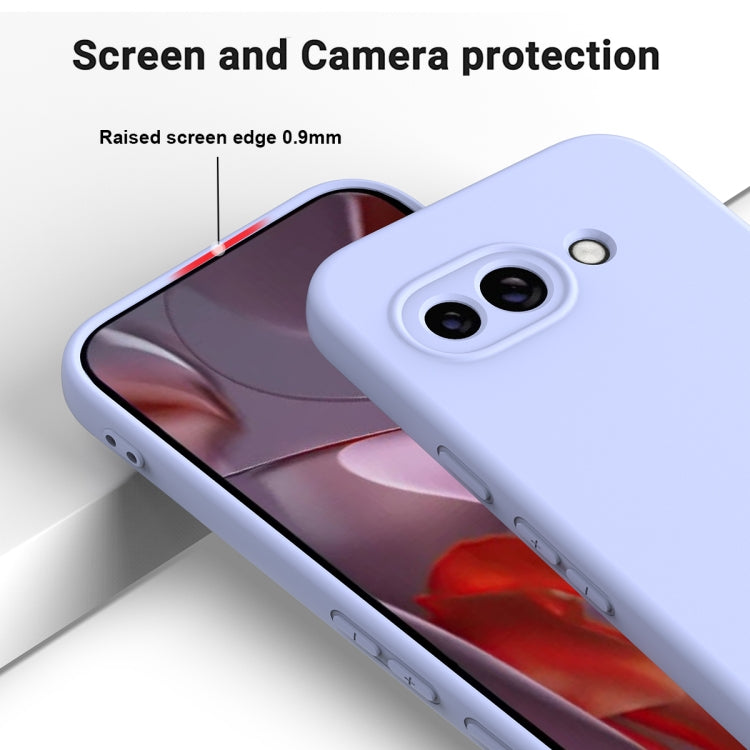 For Google Pixel 9a Pure Color Liquid Silicone Shockproof Phone Case(Purple)