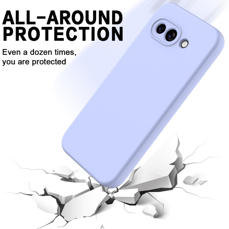 For Google Pixel 9a Pure Color Liquid Silicone Shockproof Phone Case(Purple)