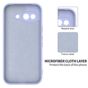 For Google Pixel 9a Pure Color Liquid Silicone Shockproof Phone Case(Purple)