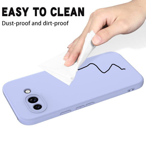 For Google Pixel 9a Pure Color Liquid Silicone Shockproof Phone Case(Purple)