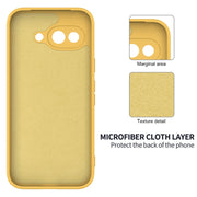 For Google Pixel 9a Pure Color Liquid Silicone Shockproof Phone Case(Yellow)