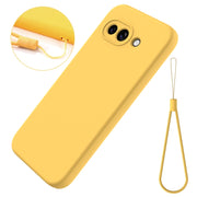 For Google Pixel 9a Pure Color Liquid Silicone Shockproof Phone Case(Yellow)