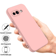 For Google Pixel 9a Pure Color Liquid Silicone Shockproof Phone Case(Pink)
