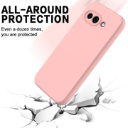 For Google Pixel 9a Pure Color Liquid Silicone Shockproof Phone Case(Pink)