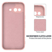 For Google Pixel 9a Pure Color Liquid Silicone Shockproof Phone Case(Pink)