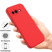 For Google Pixel 9a Pure Color Liquid Silicone Shockproof Phone Case(Red)