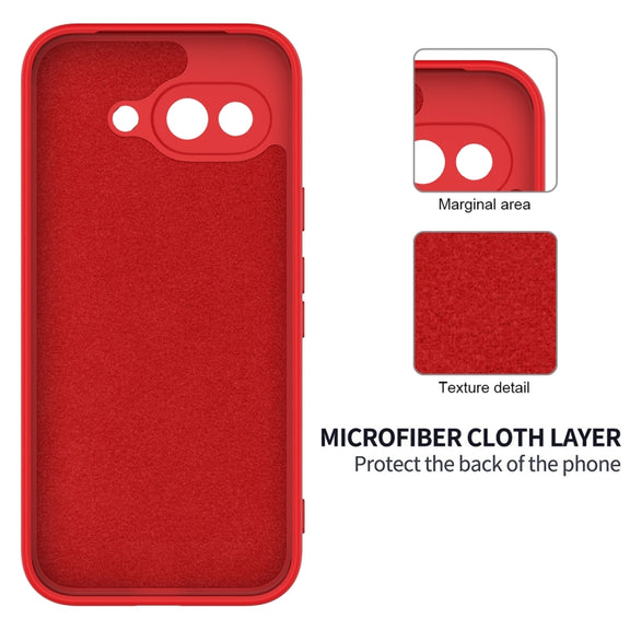 For Google Pixel 9a Pure Color Liquid Silicone Shockproof Phone Case(Red)