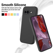 For Google Pixel 9a Pure Color Liquid Silicone Shockproof Phone Case(Black)