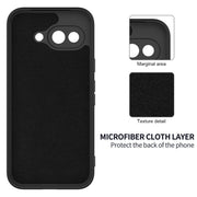 For Google Pixel 9a Pure Color Liquid Silicone Shockproof Phone Case(Black)