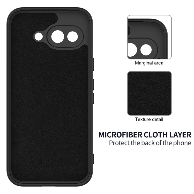For Google Pixel 9a Pure Color Liquid Silicone Shockproof Phone Case(Black)