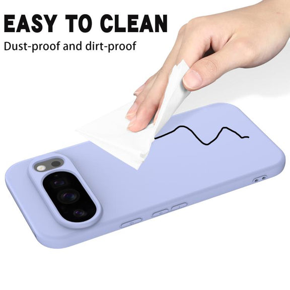 For Google Pixel 10 Pro XL Pure Color Liquid Silicone Shockproof Phone Case(Purple)