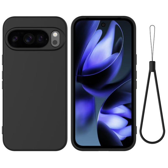 For Google Pixel 10 Pro XL Pure Color Liquid Silicone Shockproof Phone Case(Black)