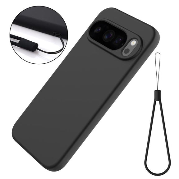 For Google Pixel 10 Pro XL Pure Color Liquid Silicone Shockproof Phone Case(Black)