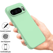 For Google Pixel 10 Pro Pure Color Liquid Silicone Shockproof Phone Case(Green)