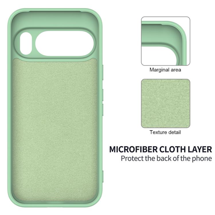 For Google Pixel 10 Pro Pure Color Liquid Silicone Shockproof Phone Case(Green)