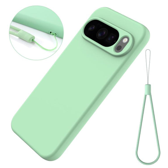 For Google Pixel 10 Pro Pure Color Liquid Silicone Shockproof Phone Case(Green)