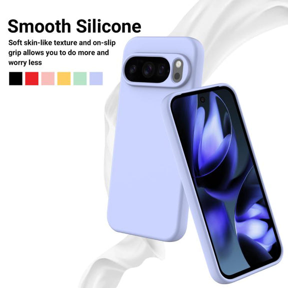 For Google Pixel 10 Pro Pure Color Liquid Silicone Shockproof Phone Case(Purple)