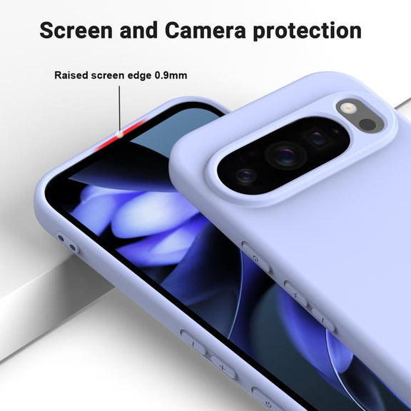 For Google Pixel 10 Pro Pure Color Liquid Silicone Shockproof Phone Case(Purple)