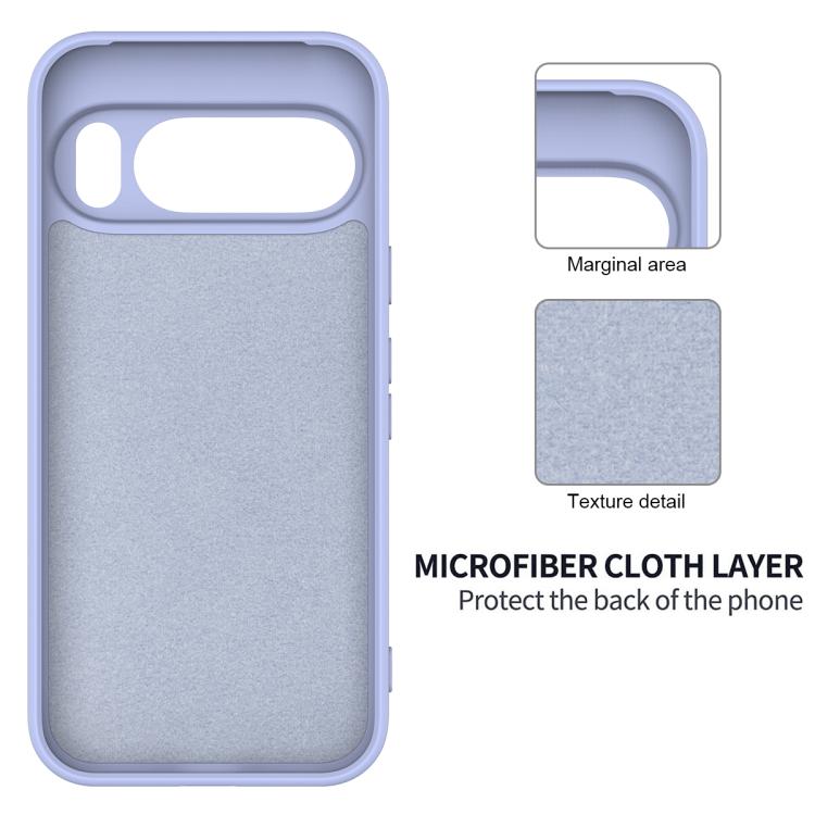 For Google Pixel 10 Pro Pure Color Liquid Silicone Shockproof Phone Case(Purple)