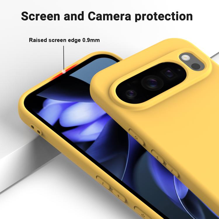 For Google Pixel 10 Pro Pure Color Liquid Silicone Shockproof Phone Case(Yellow) - free shipping - PMC TechLife - Order now!