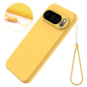 For Google Pixel 10 Pro Pure Color Liquid Silicone Shockproof Phone Case(Yellow)