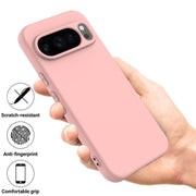 For Google Pixel 10 Pro Pure Color Liquid Silicone Shockproof Phone Case(Pink)