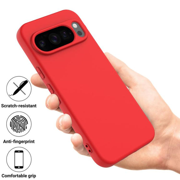 For Google Pixel 10 Pro Pure Color Liquid Silicone Shockproof Phone Case(Red)