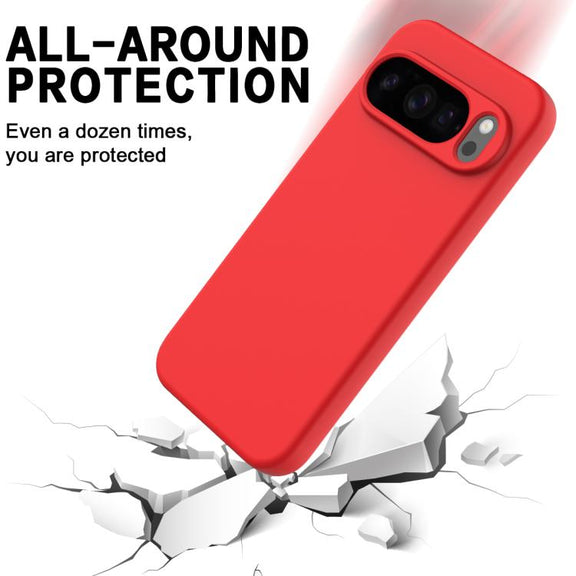For Google Pixel 10 Pro Pure Color Liquid Silicone Shockproof Phone Case(Red)