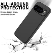 For Google Pixel 10 Pro Pure Color Liquid Silicone Shockproof Phone Case(Black)