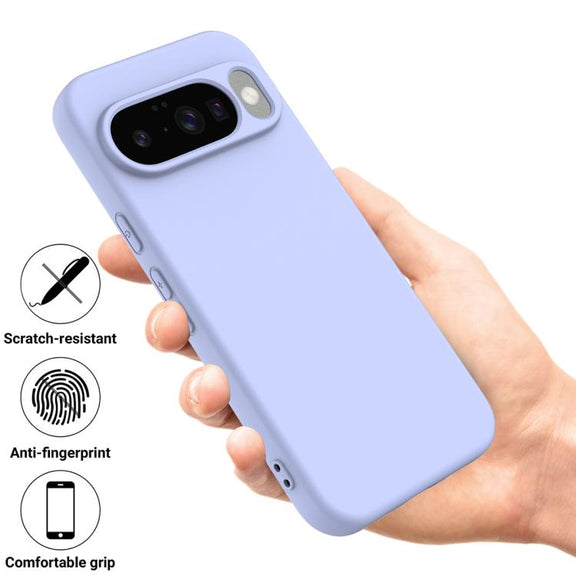 For Google Pixel 10 Pure Color Liquid Silicone Shockproof Phone Case(Purple)