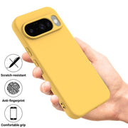For Google Pixel 10 Pure Color Liquid Silicone Shockproof Phone Case(Yellow)