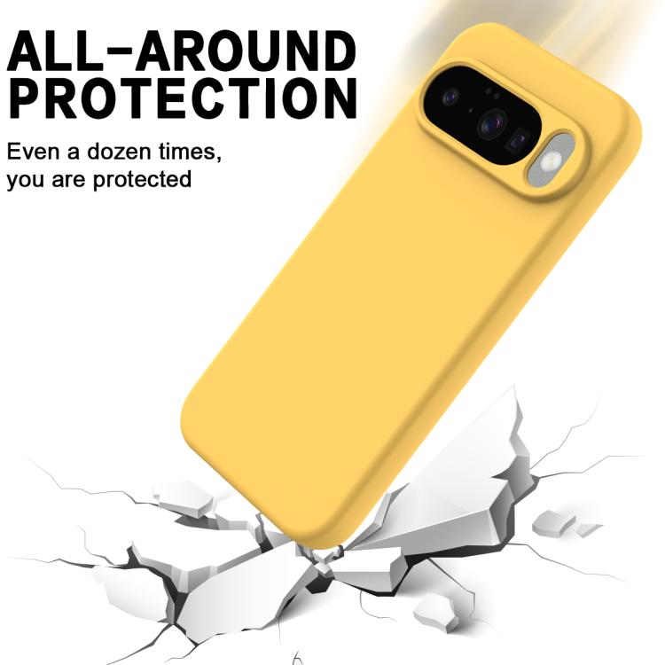 For Google Pixel 10 Pure Color Liquid Silicone Shockproof Phone Case(Yellow) - free shipping - PMC TechLife - Order now!
