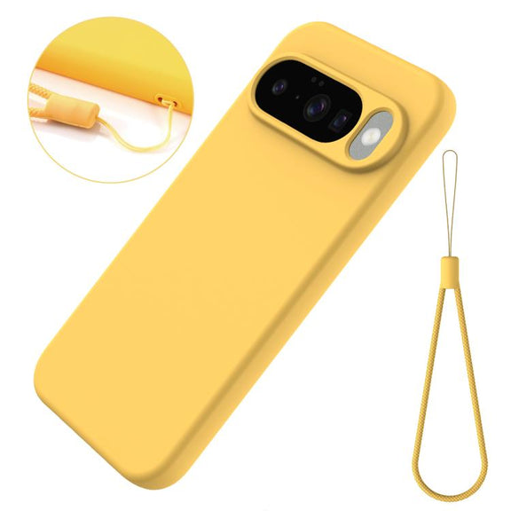 For Google Pixel 10 Pure Color Liquid Silicone Shockproof Phone Case(Yellow)