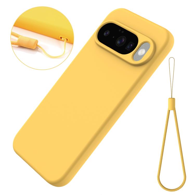 For Google Pixel 10 Pure Color Liquid Silicone Shockproof Phone Case(Yellow)