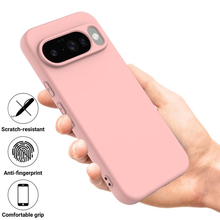 For Google Pixel 10 Pure Color Liquid Silicone Shockproof Phone Case(Pink)