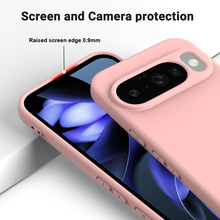 For Google Pixel 10 Pure Color Liquid Silicone Shockproof Phone Case(Pink)